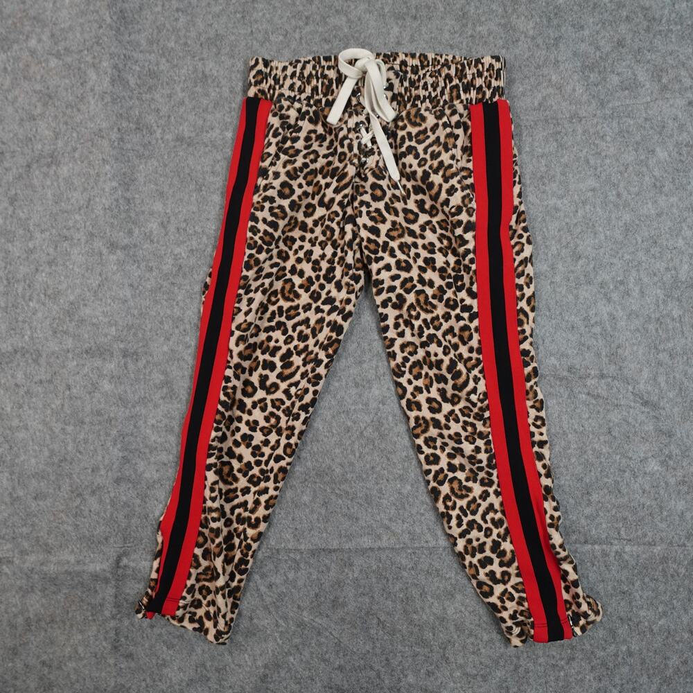 Veronica Beard x Bandier Joggers Womens Extra Small Ankle Zip Animal‎ Print Tie